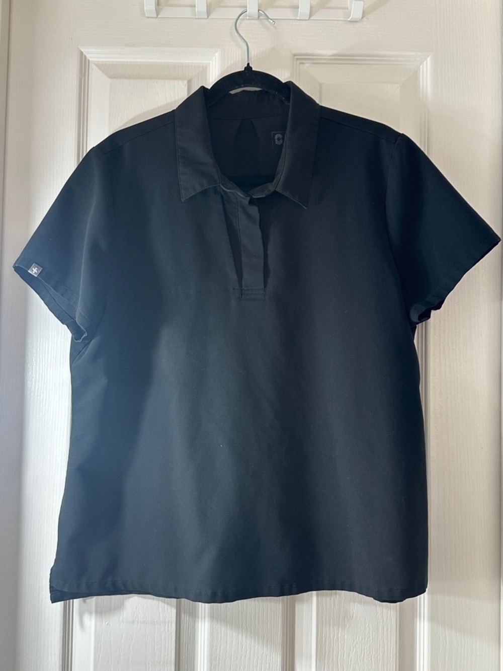 Figs Women’s Black Short-Sleeve Polo Shirt
